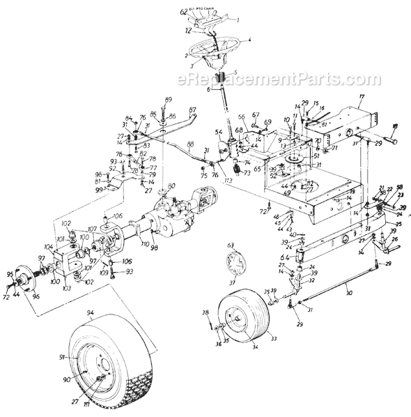MTD 131784G (1991) Lawn Tractor Page F Diagram