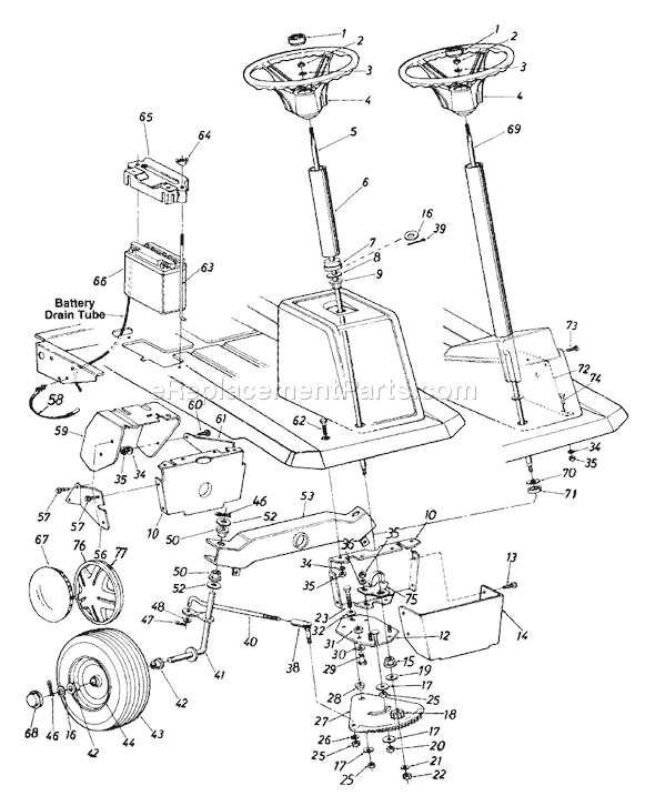 MTD 132-511-000 (Deck B) (1992) Lawn Tractor Page I Diagram