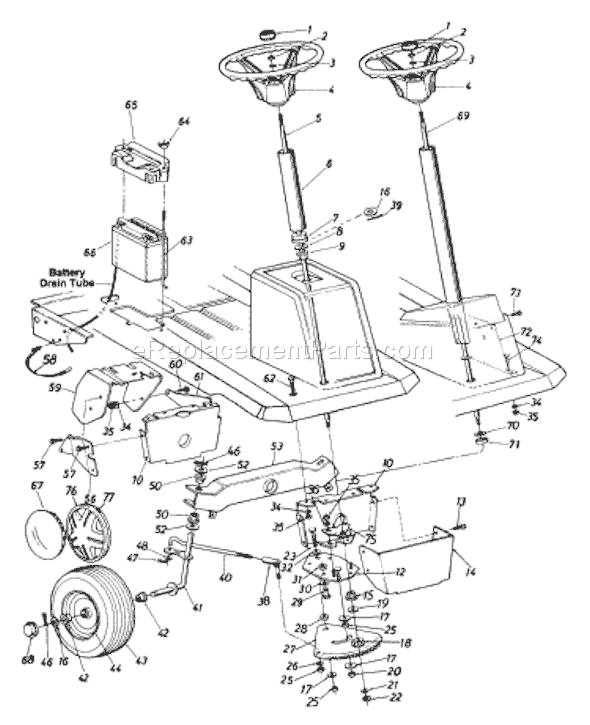 MTD 132-520B033 (75526) (1992) Lawn Tractor Page I Diagram
