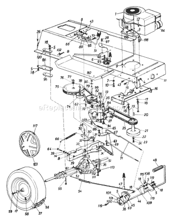 MTD 132-659G033 (75528) (1992) Lawn Tractor Page D Diagram