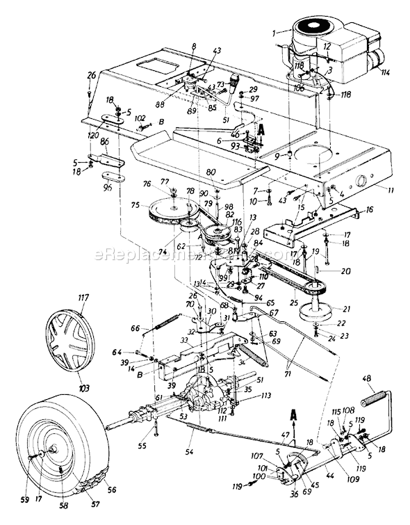 MTD 132-661G063 (1992) Lawn Tractor Page D Diagram