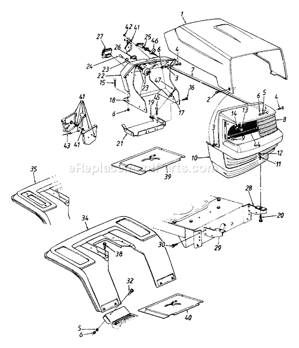 MTD 132-670G013 (1992) Lawn Tractor Page E Diagram