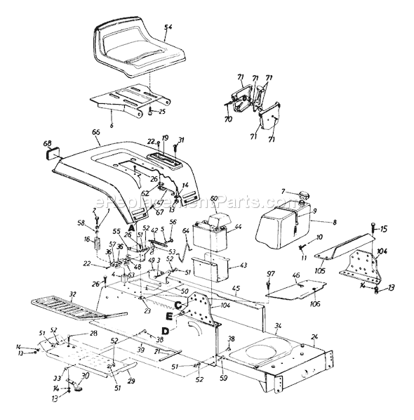 MTD 132-719-000 (Style 0) (1992) Lawn Tractor Page G Diagram