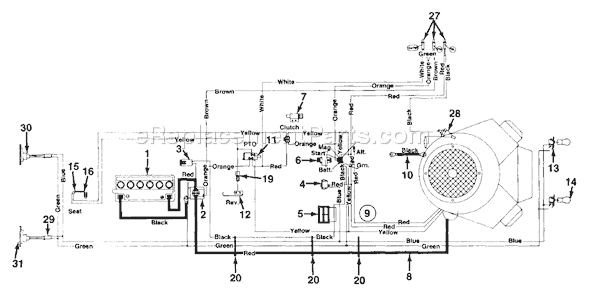 MTD 132-730-000 (Style 9) (1992) Lawn Tractor Page D Diagram