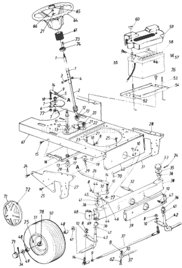 MTD 132-809H033 (72771) (1992) Lawn Tractor Page G Diagram