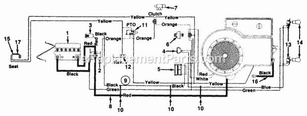 MTD 133G699G000 (1993) Lawn Tractor HarnessSwitches Diagram