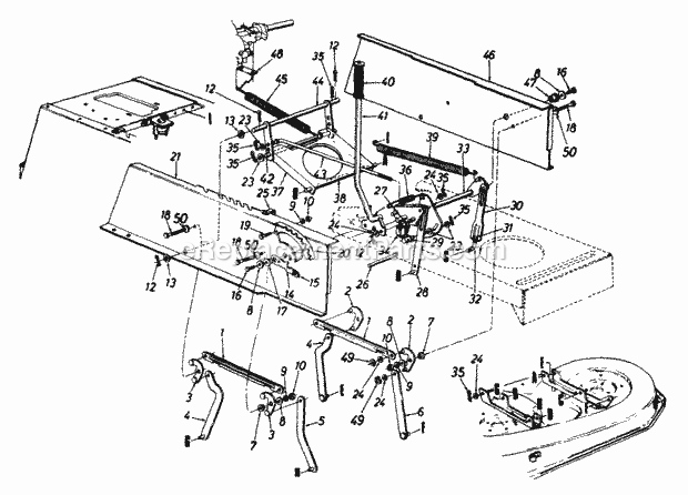 MTD 133H661F372 (1993) Lawn Tractor Deck_Lift_And_Hanger_Assembly Diagram