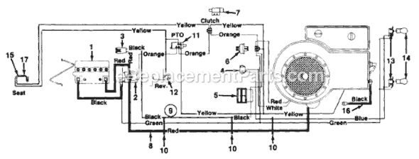 MTD 133H671F719 (1993) Lawn Tractor Page C Diagram
