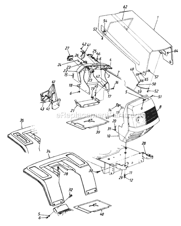 MTD 133H671F777 (1993) Lawn Tractor Page F Diagram