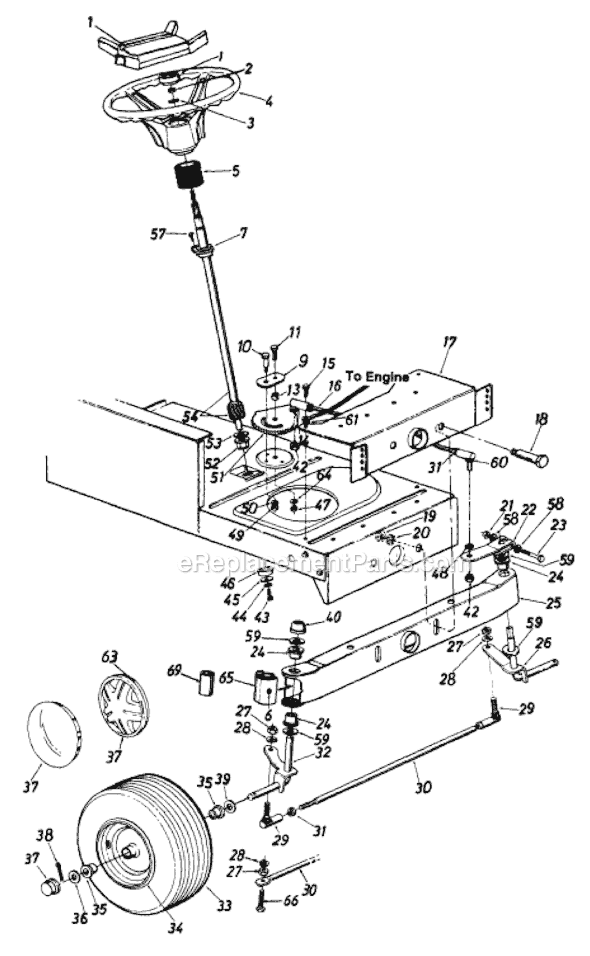 MTD 133H671F105 (1993) Lawn Tractor Page I Diagram