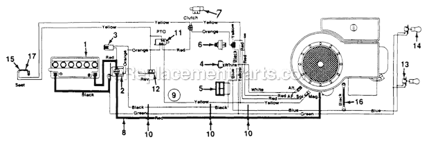 MTD 133I600F054 (481-228) Lawn Tractor Electrical Switches Diagram