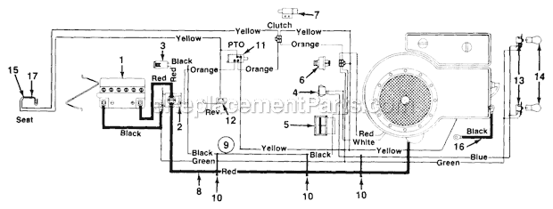 MTD 133I600F054 (481-228) Lawn Tractor HarnessSwitches Diagram
