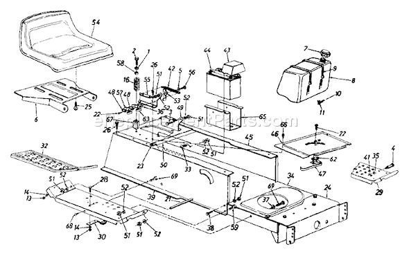 MTD 133I660F009 (765309) (1993) Lawn Tractor Page G Diagram