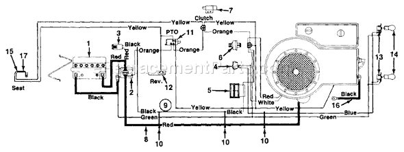 MTD 133I671F736 (4146395) (1993) Lawn Tractor Page C Diagram