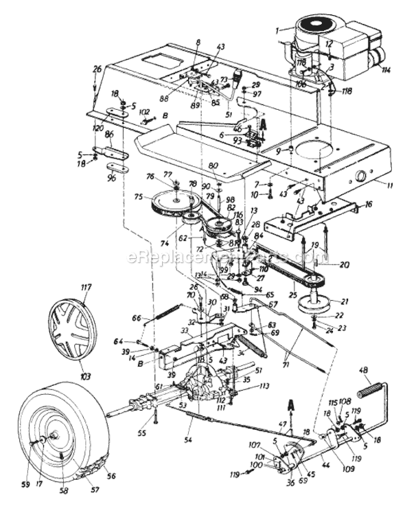 MTD 133K679G205 (1993) Lawn Tractor Page D Diagram