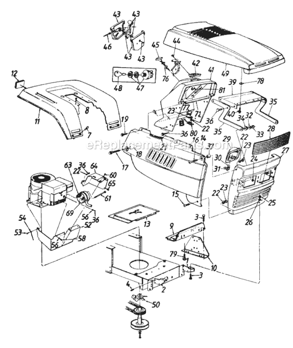 MTD 133K679G726 (1993) Lawn Tractor Page F Diagram