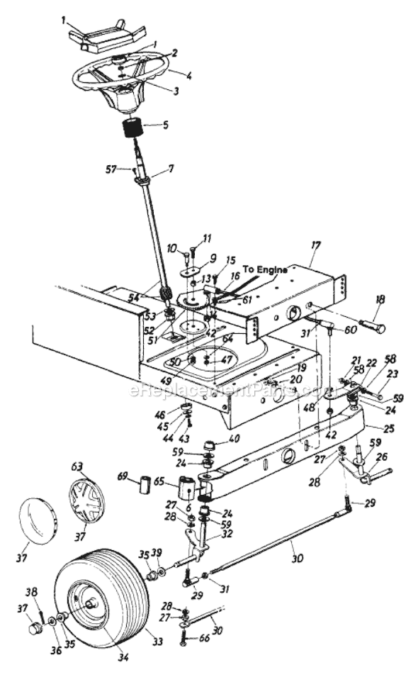 MTD 133K679G054 (1993) Lawn Tractor Page I Diagram