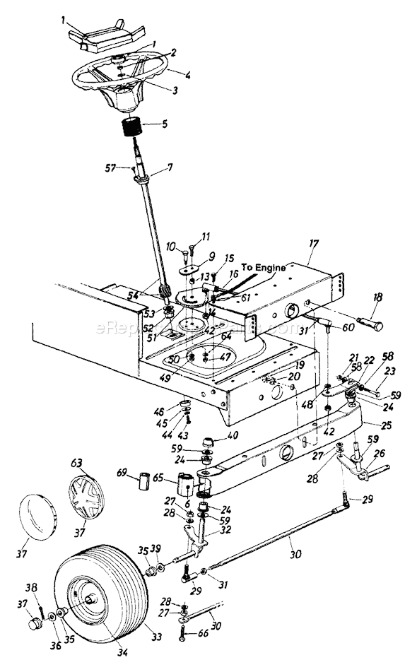 MTD 133L660G702 (1250679) (1993) Lawn Tractor Page I Diagram