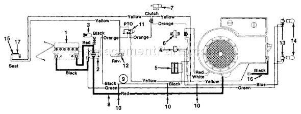 MTD 133L671F736 (4803094) (1993) Lawn Tractor Page C Diagram