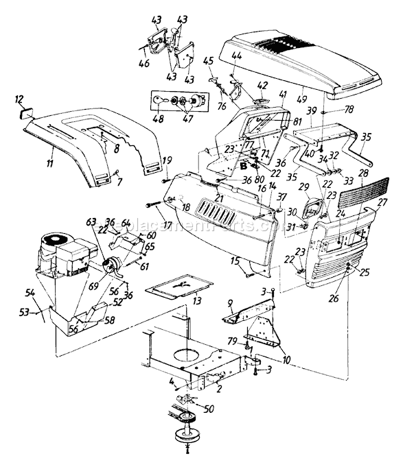 MTD 133L679G192 (1993) Lawn Tractor Page I Diagram