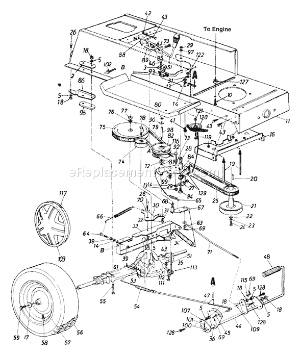 MTD 133P670H087 (1993) Lawn Tractor Page E Diagram