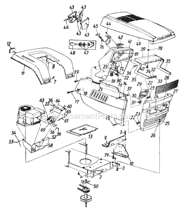 MTD 133P679H720 (1993) Lawn Tractor Page D Diagram