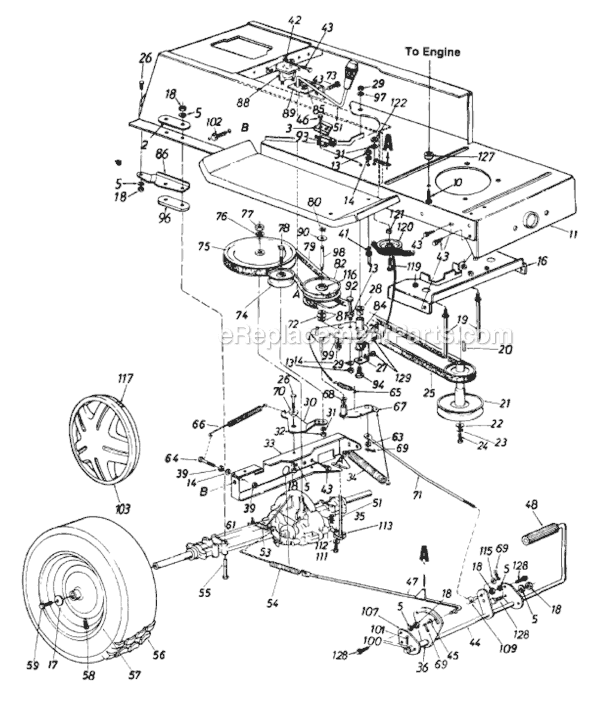 MTD 133P679H121 (1993) Lawn Tractor Page F Diagram
