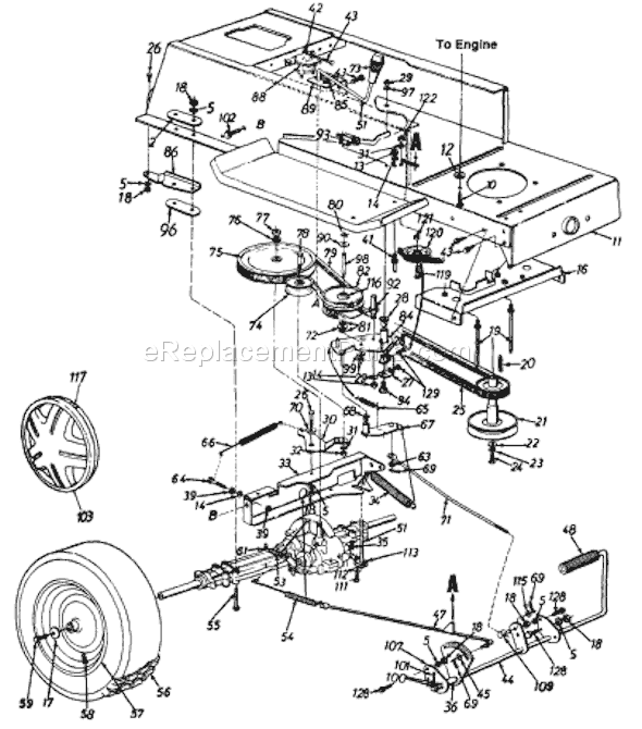 MTD 134M670G033 (1994) Lawn Tractor Page P Diagram
