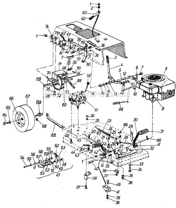 MTD 135-395-730 (1985) Lawn Tractor Page E Diagram