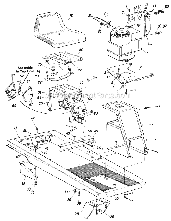 MTD 135-501-077 (1985) Lawn Tractor Page D Diagram