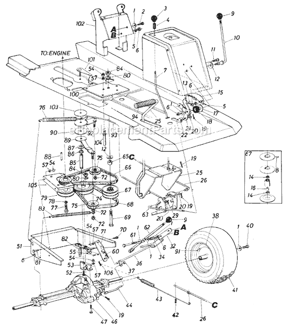 MTD 135-516-401 (1985) Lawn Tractor Page D Diagram