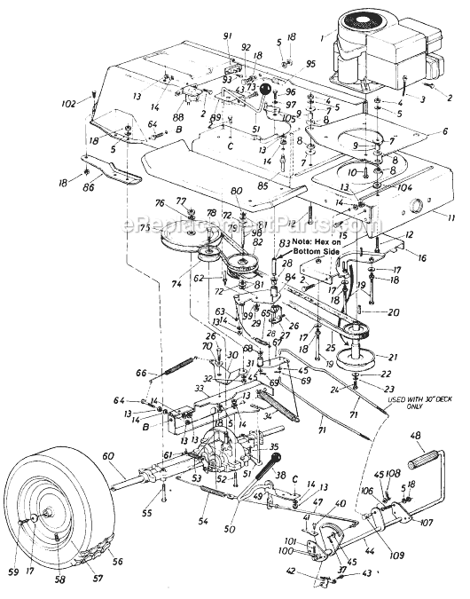 MTD 135-620-000 (1985) Lawn Tractor Page I Diagram