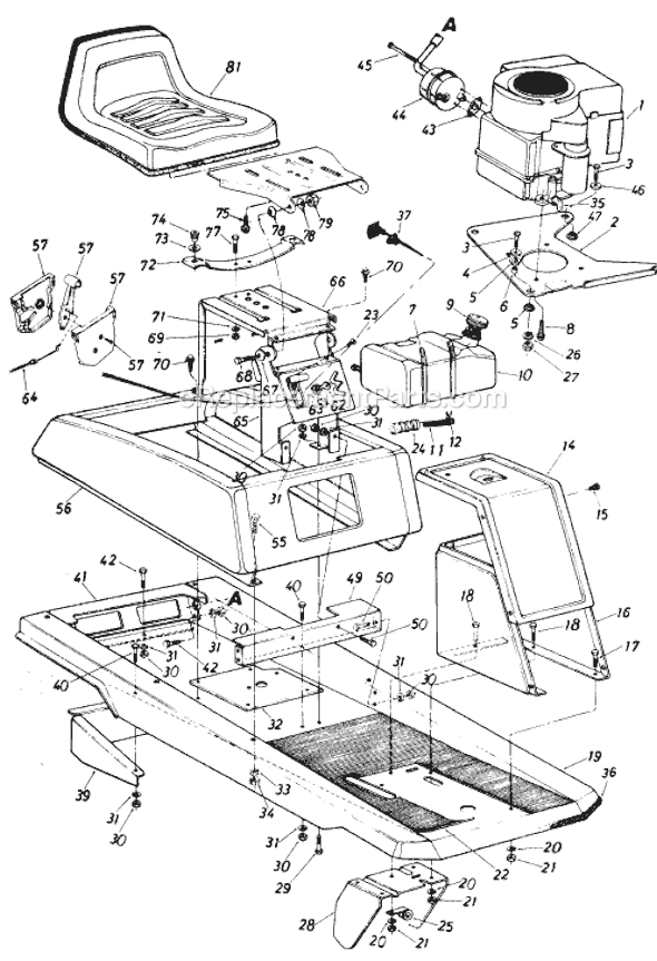 MTD 13518-8 (1988) Lawn Tractor Page E Diagram