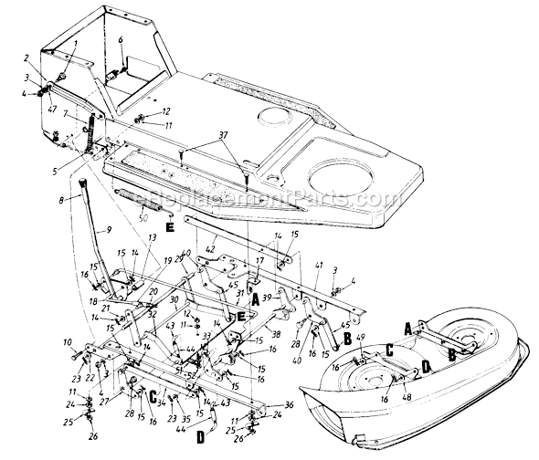 MTD 135E470F022 (1995) Lawn Tractor Page B Diagram