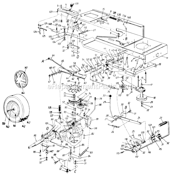 MTD 135O695G929 (1995) Lawn Tractor Page C Diagram