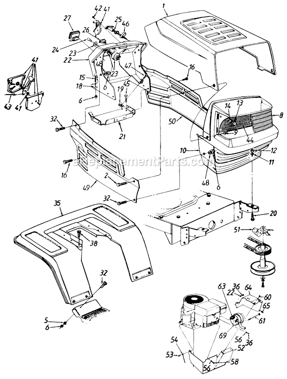 MTD 135O695G929 (1995) Lawn Tractor Page E Diagram