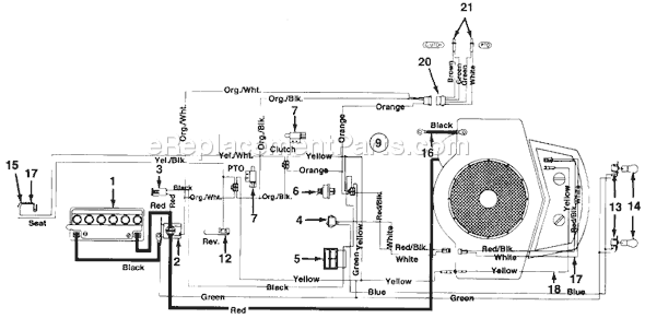 MTD 135V694H401 (1995) Lawn Tractor Electrical/Switches Diagram