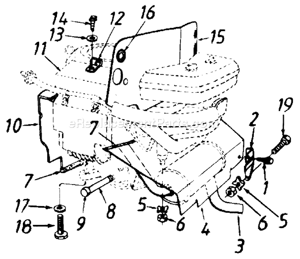 MTD 135V694H401 (1995) Lawn Tractor Muffler/Engine Shields Diagram