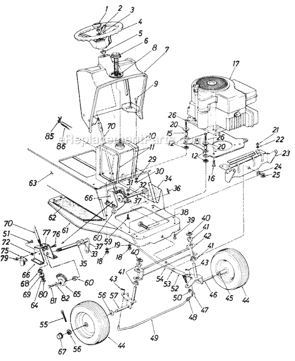 MTD 136-529-000 (1986) Lawn Tractor Page E Diagram