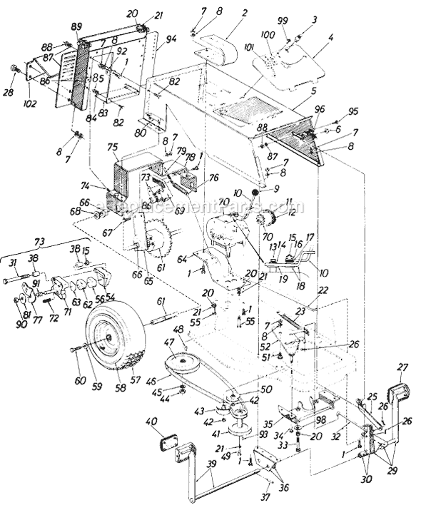 MTD 136-529-000 (1986) Lawn Tractor Page F Diagram