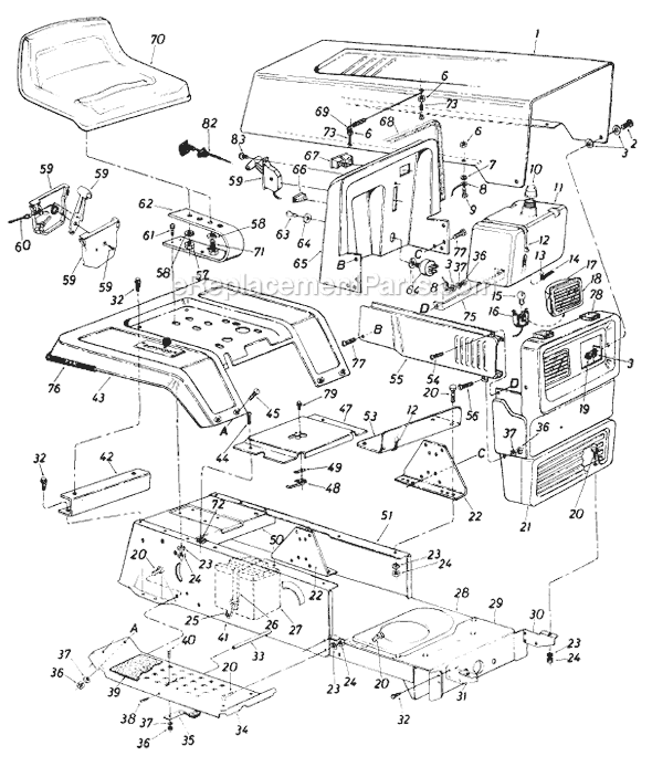 MTD 136-619-777 (1986) Lawn Tractor Page C Diagram