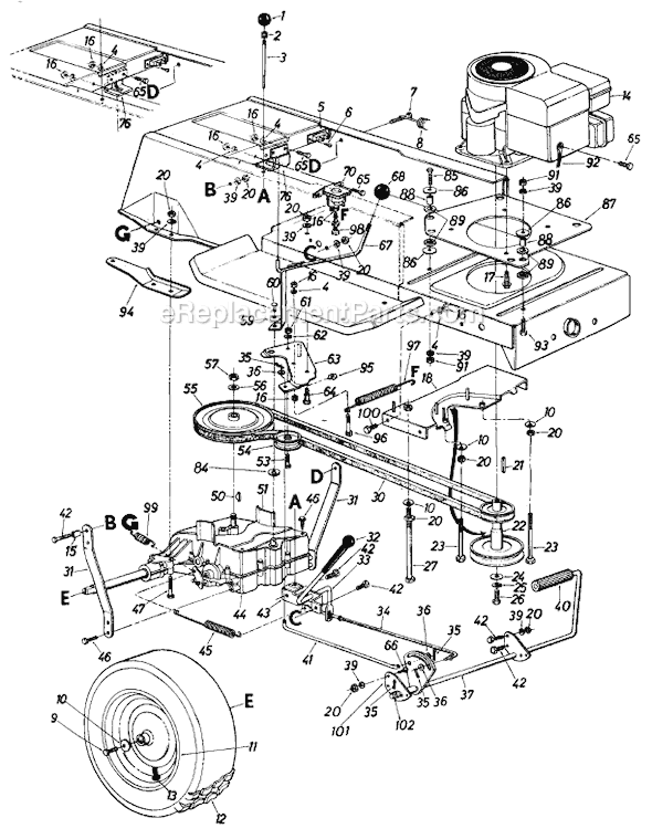 MTD 136-626-706 (1986) Lawn Tractor Page M Diagram