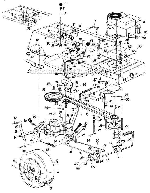 MTD 136-630-000 (1986) Lawn Tractor Page M Diagram