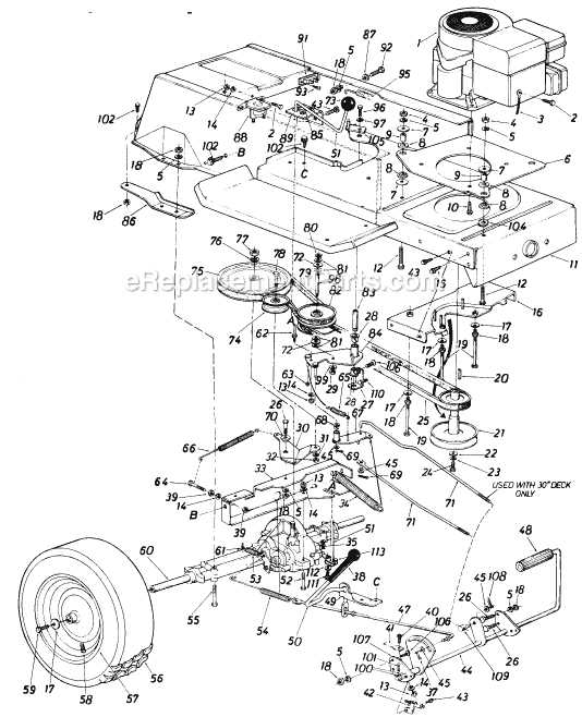 MTD 136-644-000 (1986) Lawn Tractor Page D Diagram