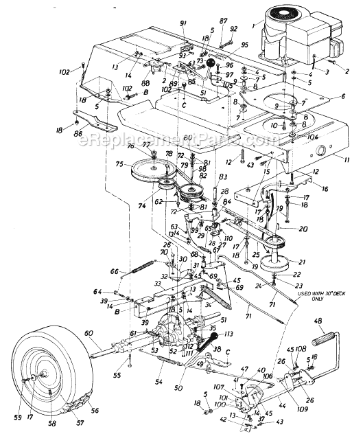 MTD 136-647-000 (1986) Lawn Tractor Page D Diagram