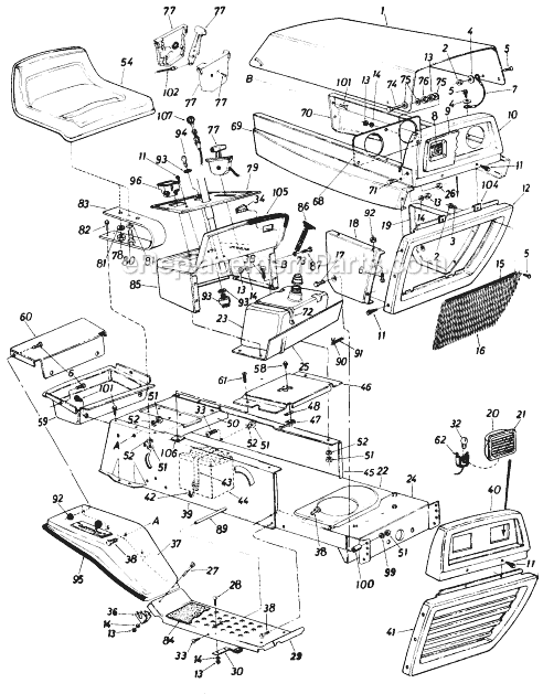MTD 136-668-000 (1986) Lawn Tractor Page F Diagram