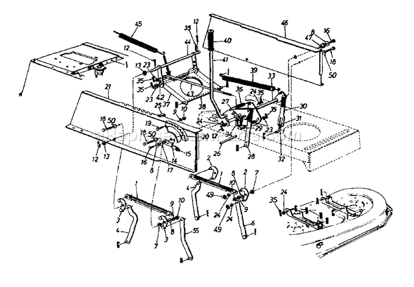MTD 1362694G401 (1996) Lawn Tractor Deck Lift & Hanger Diagram