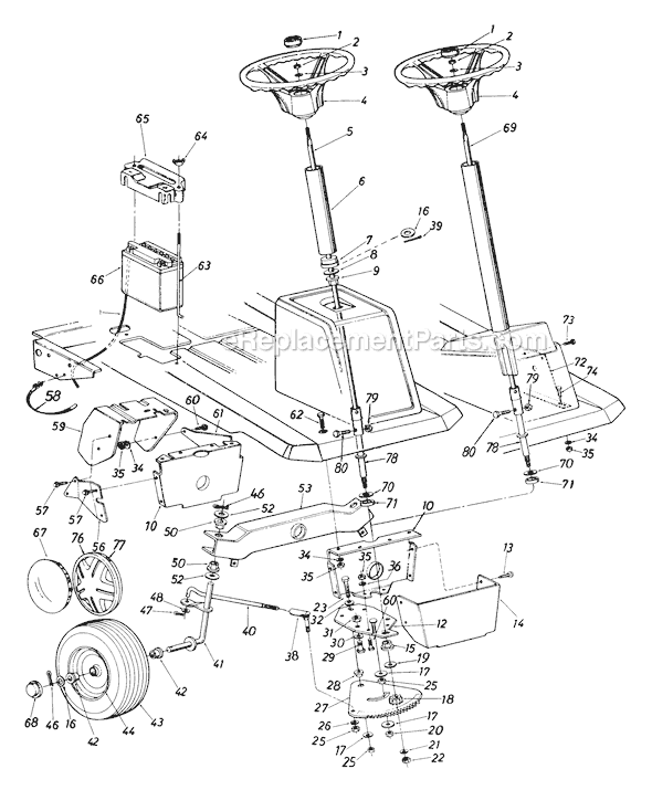 MTD 136B560B301 (1996) Lawn Tractor Page E Diagram