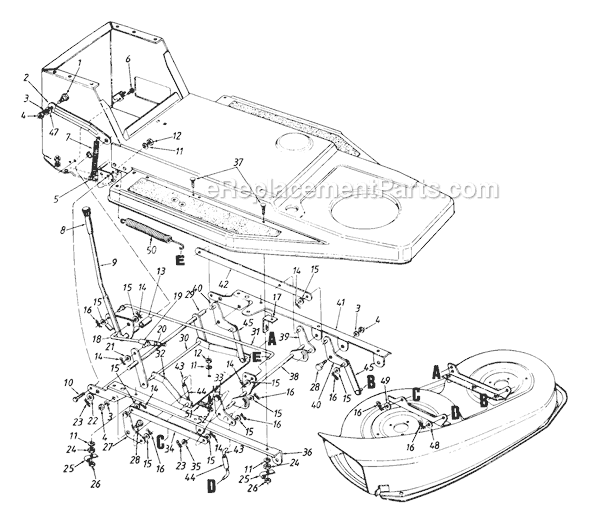 MTD 136E470F023 (1996) Lawn Tractor Page B Diagram