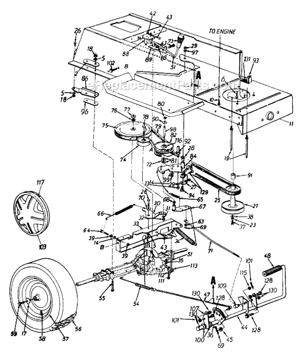 MTD 136L660F302 (1996) Lawn Tractor Page C Diagram